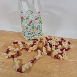 Vintage decorative popcorn and cranberry garland Christmas Holiday